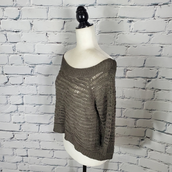 Robert Rodriguez Brown Off Shoulder Knit Sweater - Picture 2 of 7